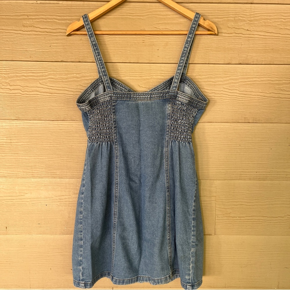 PacSun Denim Mini Dress 100% Cotton Button Down Jeans Dress Medium - Picture 3 of 9